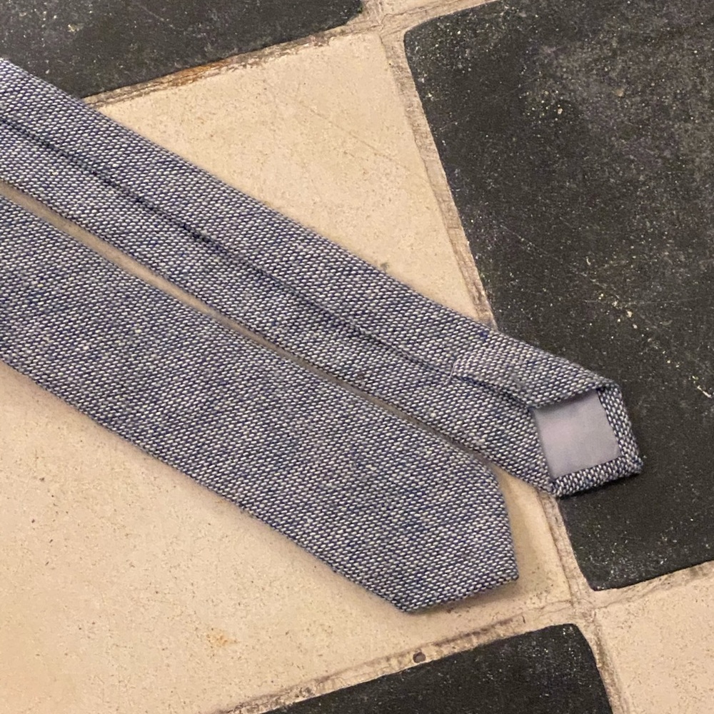 TOPMAN blue/white linen tie